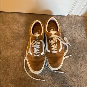 Vans Tan Suede White Leather Sneakers